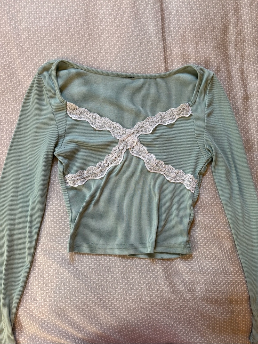 Sage Green Lace Top
